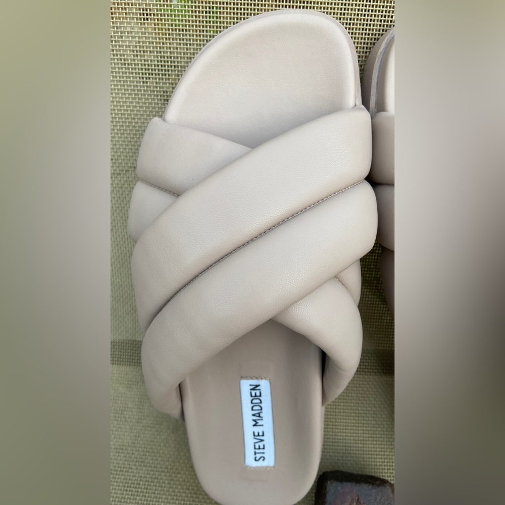 Gently-Worn Sz-8 Steve Madden Beige/Pink Chunky Sandals-No Scuffs/Stains/Flaws🙌 - Picture 15 of 16